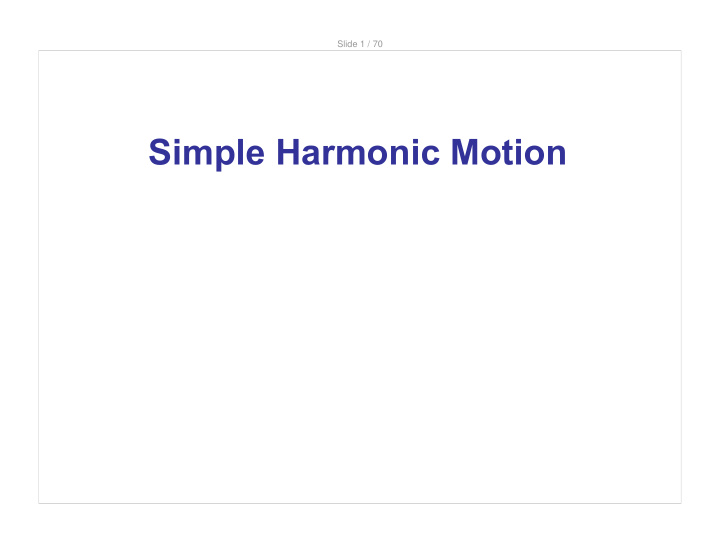 simple harmonic motion