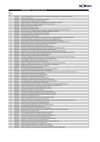 POSTER SESSION 1 - Tuesday, April 12, 14:00-15:00  Number  of Poster  Wall  1  1569367339  A
