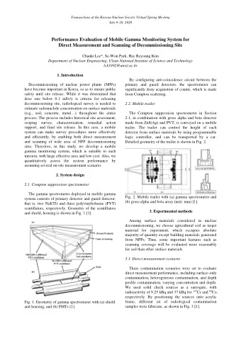 Performance Evaluation of Mobile Gamma Monitoring System for  Direct Measurement and Scanning of