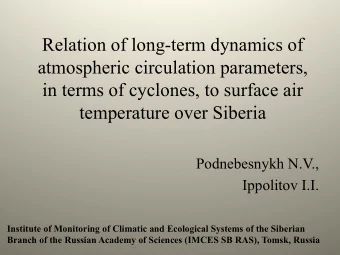 Relation of long-term dynamics of  atmospheric circulation parameters,  in terms of cyclones, to