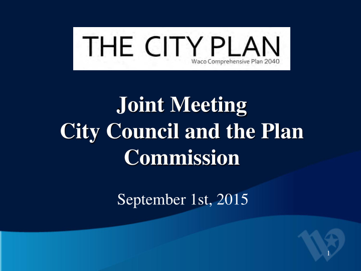 joint meeting city council and the plan commission