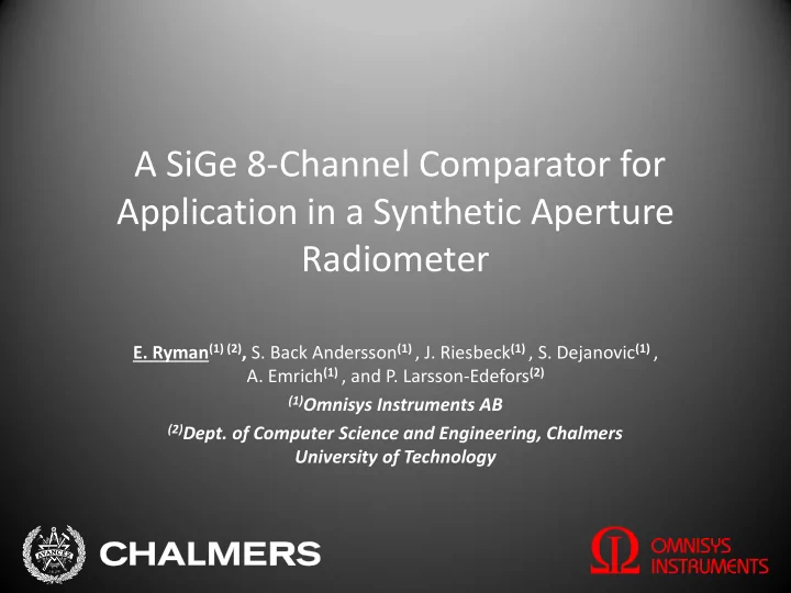 application in a synthetic aperture