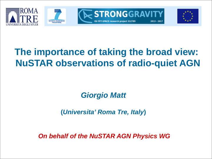 the importance of taking the broad view nustar
