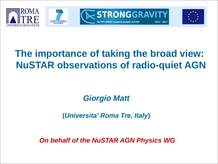 the importance of taking the broad view nustar