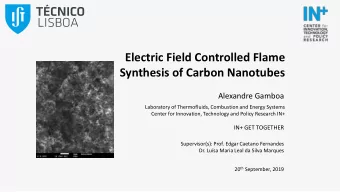 Electric Field Controlled Flame  Synthesis of Carbon Nanotubes  Alexandre Gamboa  Laboratory of