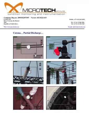 Corona Partial Discharge  To all our valued customers,  Our managing director Jacques Theron