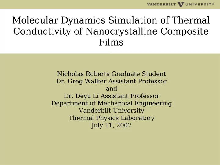 molecular dynamics simulation of thermal conductivity of