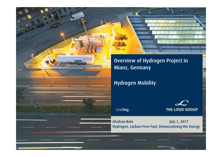 overview of hydrogen project in mianz germany hydrogen