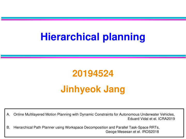 hierarchical planning