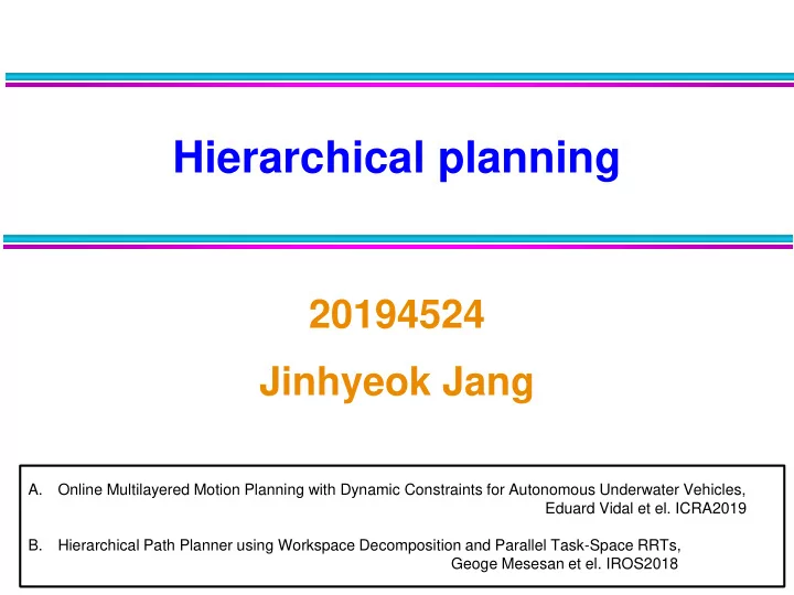 hierarchical planning