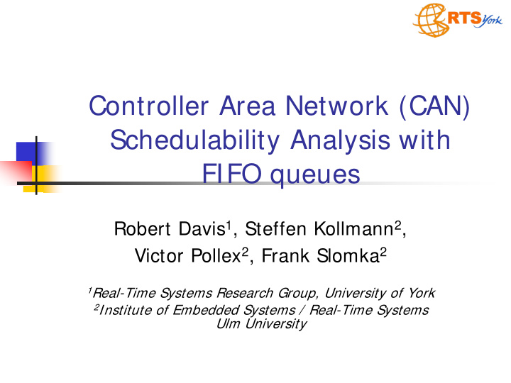 controller area network can schedulability analysis with