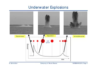 Underwater Explosions  Expansion  S  hock wave  1st bubble pulse  gas  globe  E. S  chmidtke