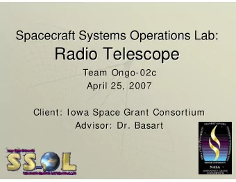 Radio Telescope  Radio Telescope  Team Ongo-  - 02c  02c  Team Ongo  April 25, 2007  April 25, 2007