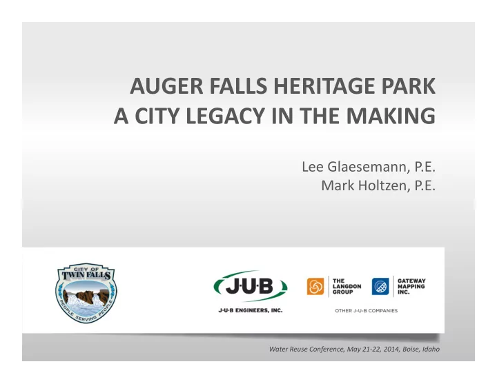 auger falls heritage park a city legacy in the making