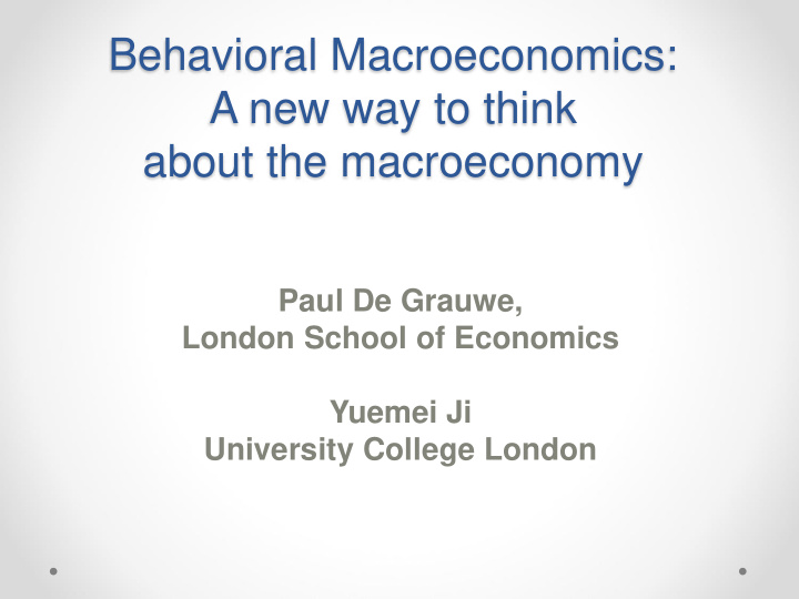 about the macroeconomy