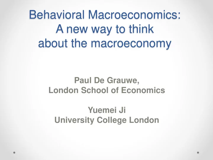about the macroeconomy