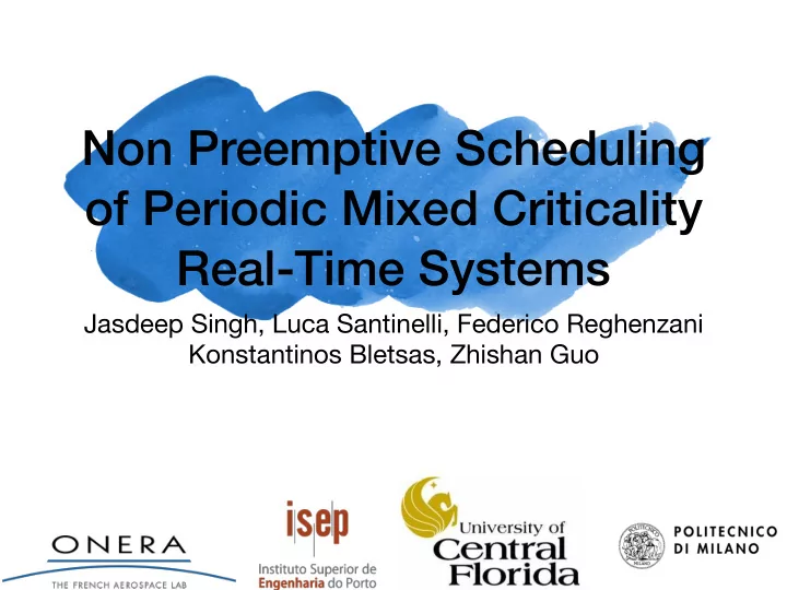 non preemptive scheduling of periodic mixed criticality
