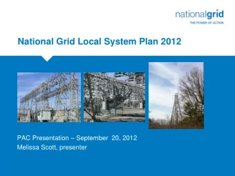 National Grid Local System Plan 2012  Place your chosen  image here. The four  corners must just