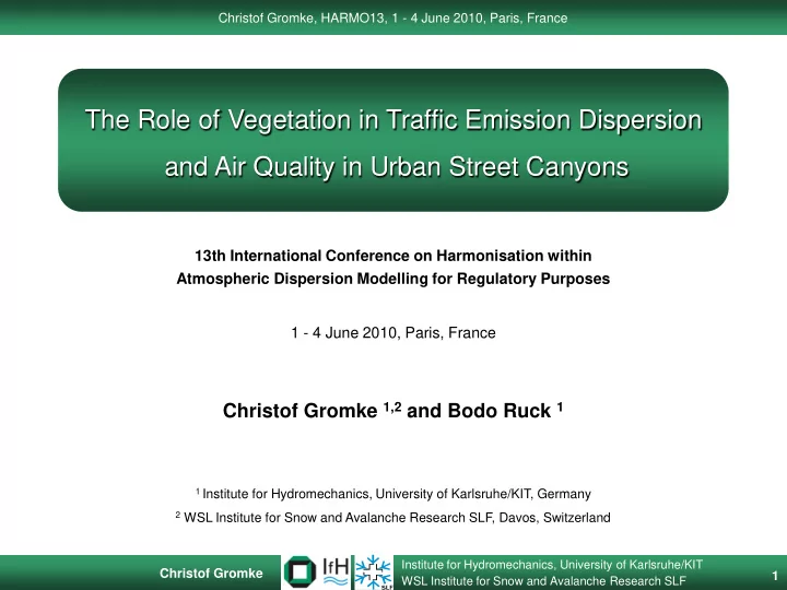 the role of vegetation in traffic emission dispersion and