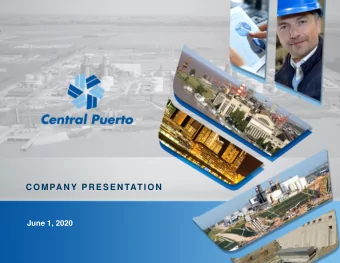 C OMPA N Y PR ESEN TATION  June 1, 2020  Disclaimer Additional information about Central Puerto can