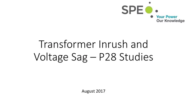 voltage sag p28 studies