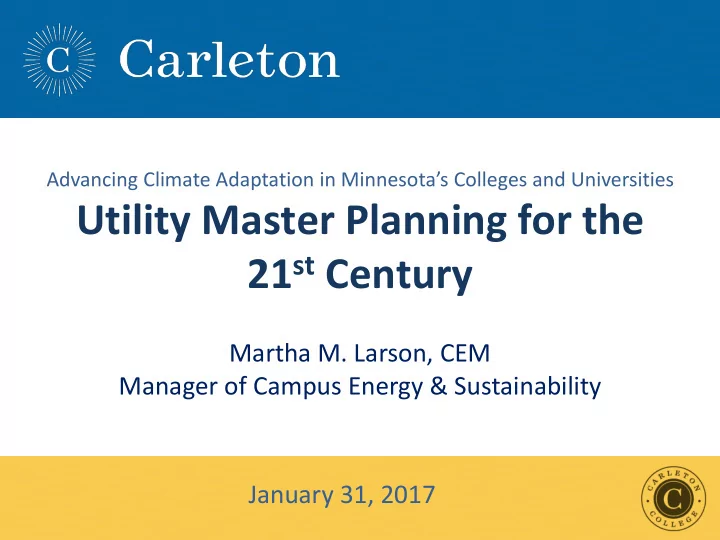 utility master planning for the