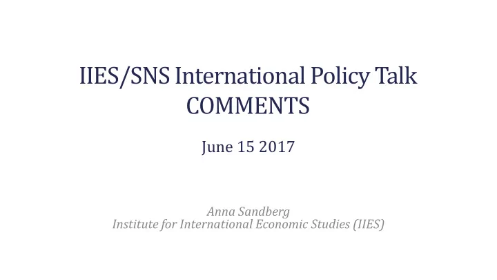 iies sns international policy talk