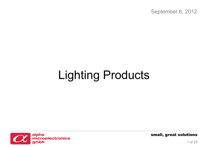 lighting products