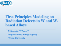 first principles modeling on radiation defects in w and w