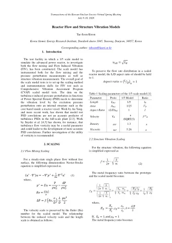 Reactor Flow and Structure Vibration Models Tae-Soon Kwon  Korea Atomic Energy Research Institute,