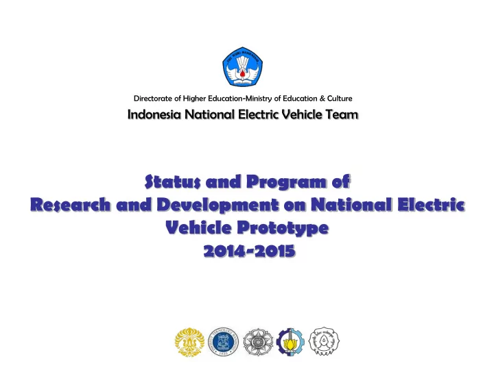 status and program of