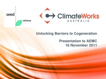 16 November 2011  About ClimateWorks Australia  ClimateWorks Australia is a non-profit organisation