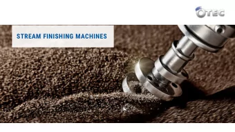 STREAM FINISHING MACHINES  STREAM FINISHING MACHINES Structure and function  PERFEKTE OBERFLCHEN