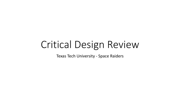 critical design review