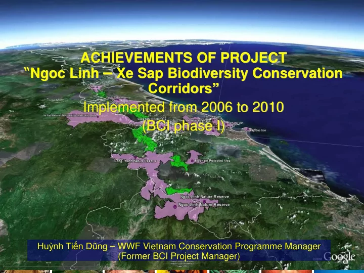 ngoc linh xe sap biodiversity conservation corridors