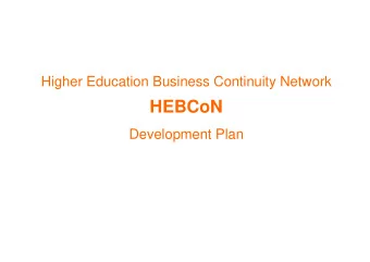HEBCoN  Development Plan  HEBCoN Vision   Networking   Support   Professional