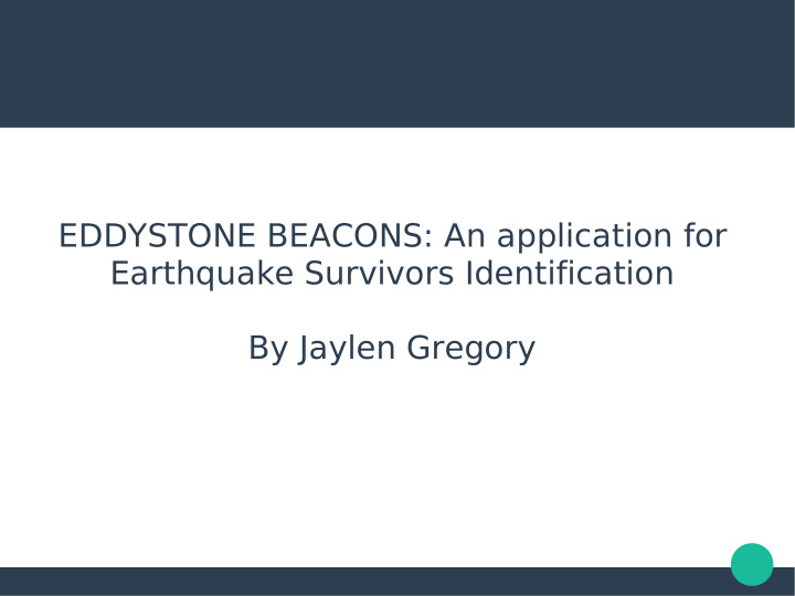 eddystone beacons an application for earthquake survivors