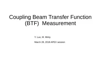 Coupling Beam Transfer Function  (BTF)  Measurement  Y. Luo, M. Minty  March 28, 2018 APEX session