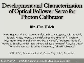 Development and Ch  Characterization  of  of Op  Optical Fol  ollow  ower  r Se  Servo  rvo for  or