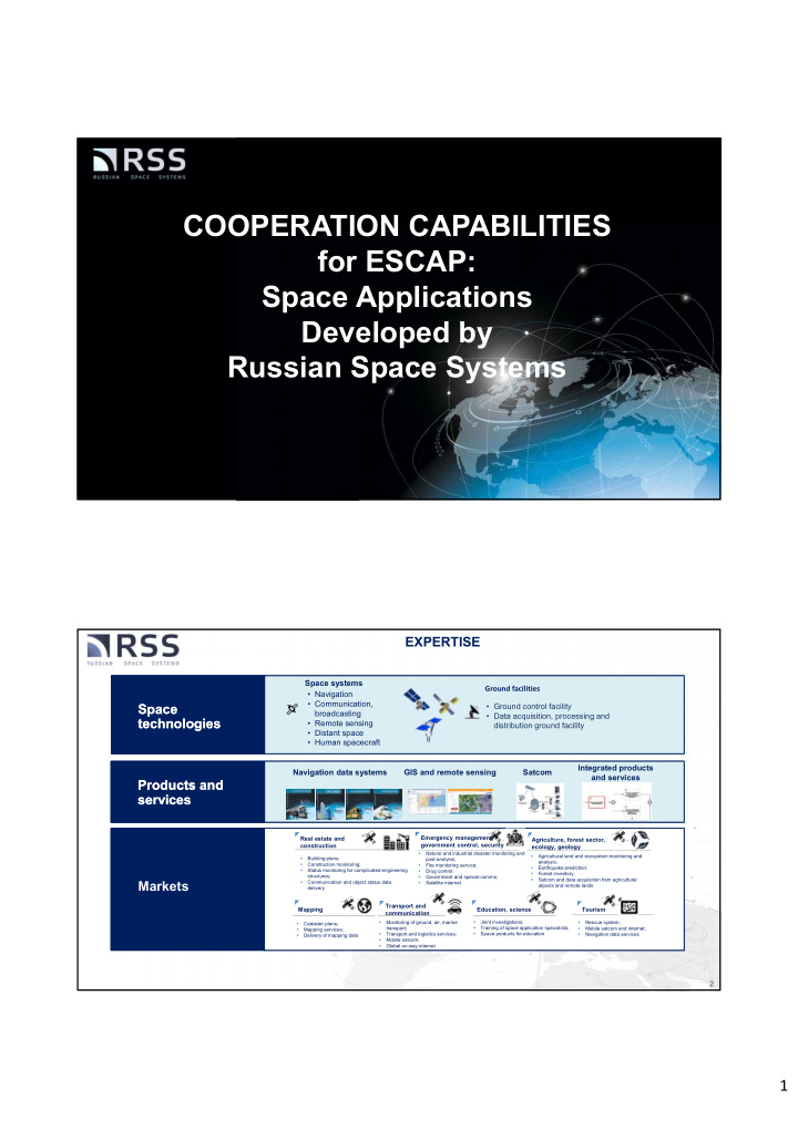 cooperation capabilities for escap space applications