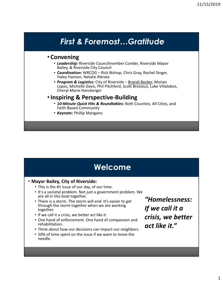 first amp foremost gratitude