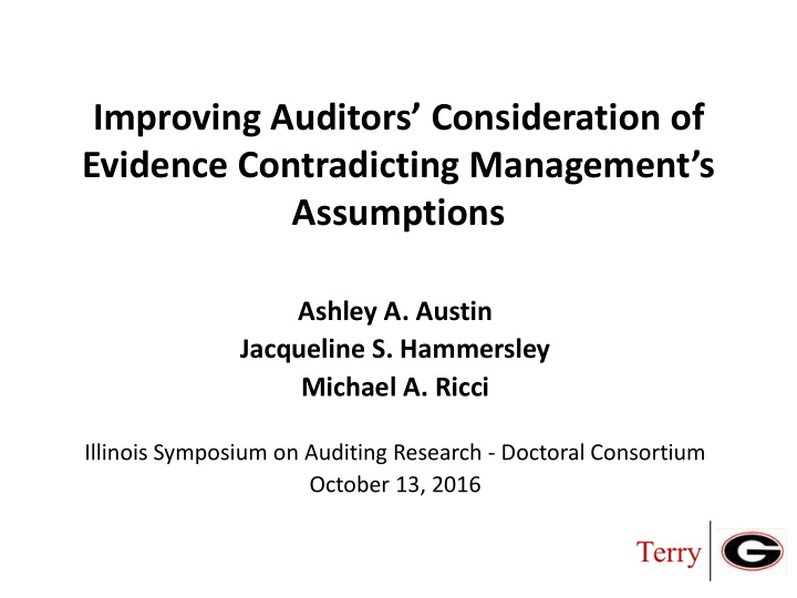 improving auditors consideration of evidence