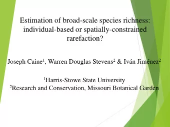 rarefaction? Joseph Caine 1 , Warren Douglas Stevens 2 &amp; Ivn Jimnez 2 1 Harris-Stowe State