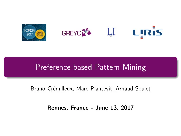 preference based pattern mining