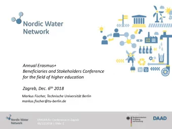 Beneficiaries and Stakeholders Conference  for the field of higher education Zagreb, Dec. 6 th 2018