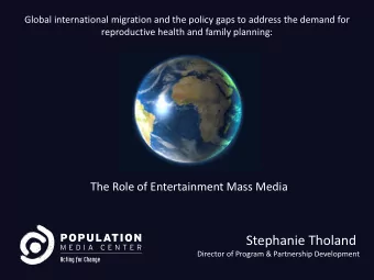 Stephanie Tholand Director of Program &amp; Partnership Development  How do we make sure that