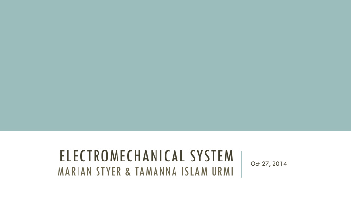 electromechanical system
