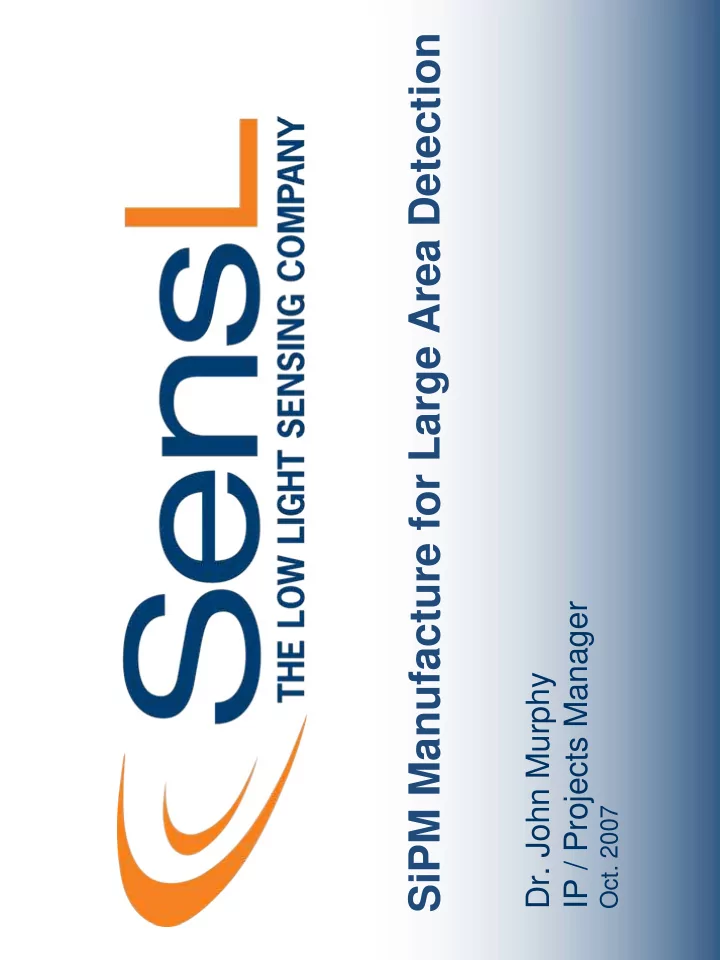 sipm manufacture for large area detection