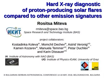 Hard X-ray diagnostic  Hard X-ray diagnostic  of proton-producing solar flares  of proton-producing