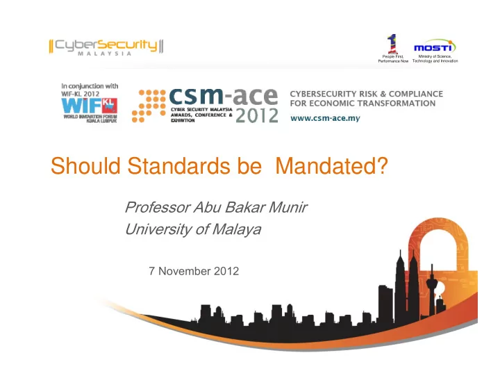 should standards be mandated should standards be mandated
